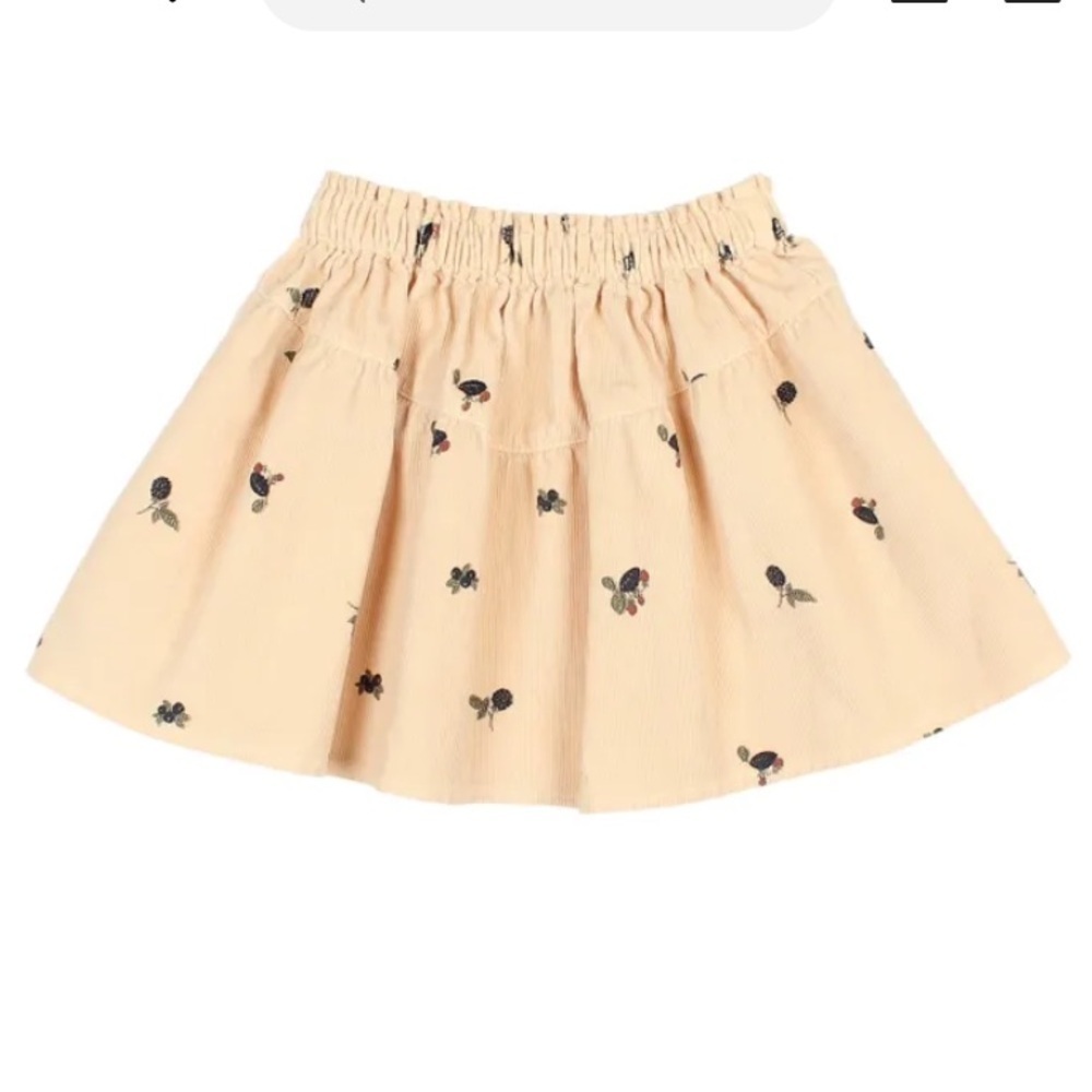BÚHO Milleraies Fruit Floral Print Corduroy Skirt Macadamia Vanilla - Picture 3 of 14